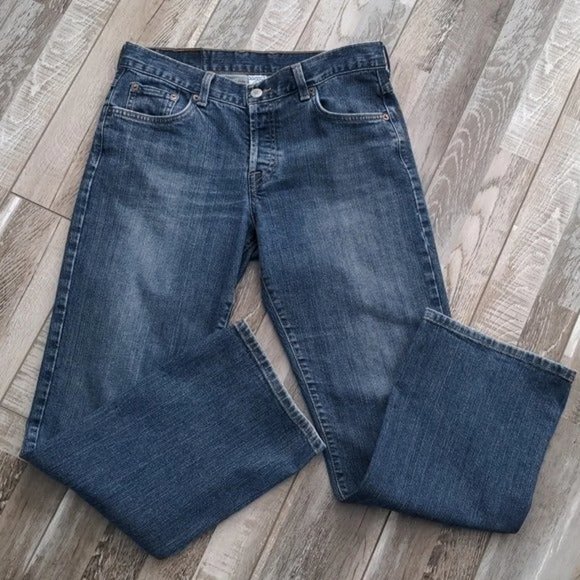 Lucky Brand Dungarees Button Fly Flare Denim Jeans Y2K Retro Vibes size 28/6 - Picture 3 of 10